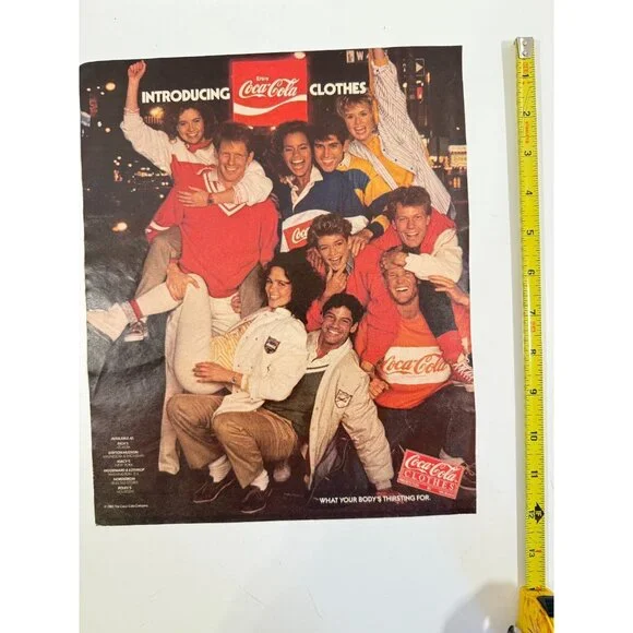 Vintage 1985 Enjoy Coca Cola Clothes Group Huddle Macys Advertisement Print Ad - Picture 2 of 2